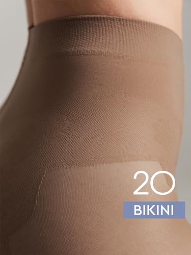 Image of Conte French Cut Sheer Pantyhose Tights with Lace Top Panties Bikini 20 Den