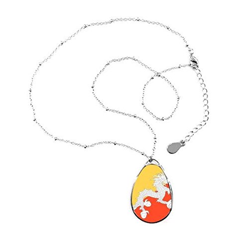 Bijou Bhoutan drapeau national collier pendentif goutte finitions haut de gamme