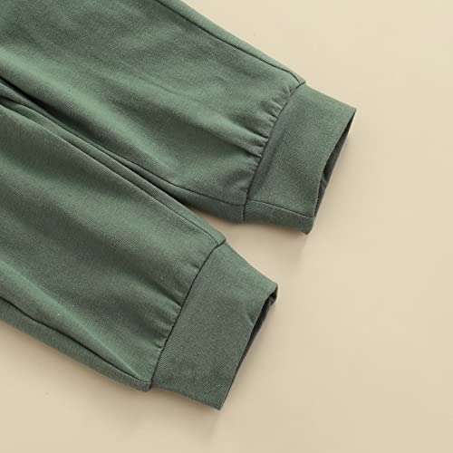 Newbron Baby Girls Boys Clothes Babe Letter Printed Long Sleeve Pullover Hooded Sweatshirts+Pants Outfits (Green, 6-12 Months) #TOP5
