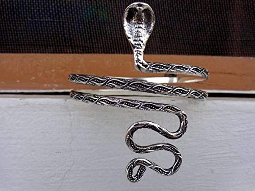 Serpent Snake Upper Arm Cuff- Snake Armlet Bracelet Armband Adjustable Wrap Upper Arm Cuff For Women Girl (Silver) #TOP3