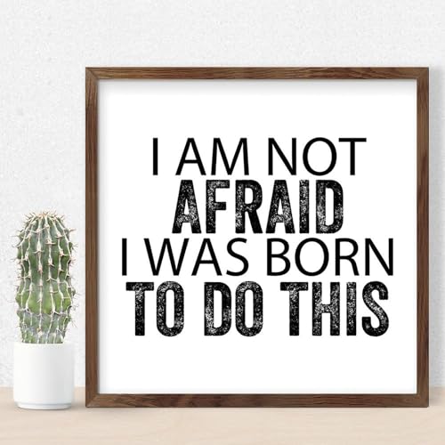Panneau à suspendre bois I Am Not Afraid déco rustique salon 30cm