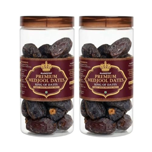 Image of Markstor Fresh Premium Medjool - King of Dates - 1 Kg [500g x 2] - Topmost Medjool graded A Plus