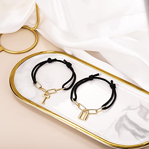 POWWA Coppia di bracciali con lucchetto e chiave