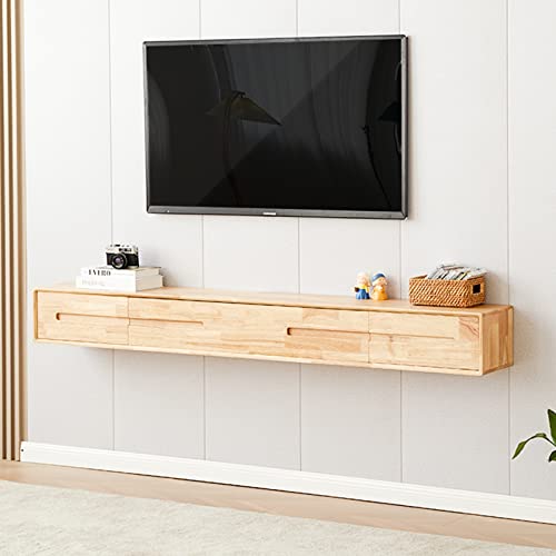 bingomiynhg Estante Flotante para TV de Roble de 140 cm montado en la Pared con 2 cajones, Mueble para TV con Consola Multimedia montada en la Pared, Estante para Consola Multimedia para TV co