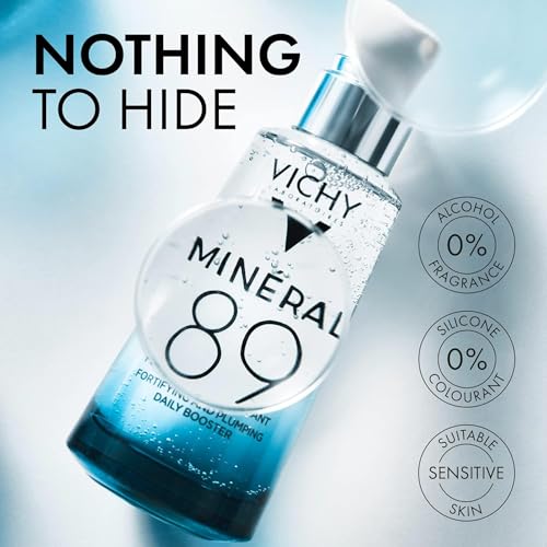 Vichy Minéral 89 Fragrance Free Face Serum Gel Booster or Cream, with Hyaluronic Acid, Hydrates and Strengthens & Suitable for Sensitive Skin. Paraben-Free, Alcohol-Free, Silicone-Free. - Image 5