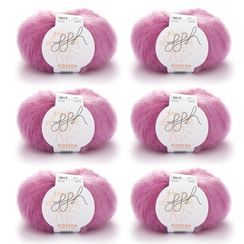 ggh Kidseda Box - 6 Knäuel Mohair-Seide Strickwolle - Farbe 209 Rosameliert