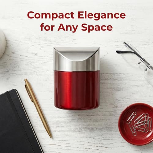 Caneca de basura compacta de acero inoxidable Luxshiny miniatura 2