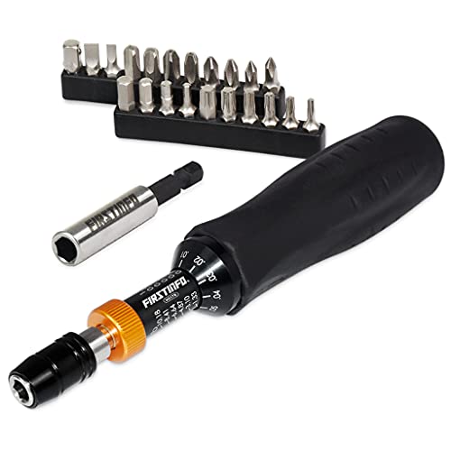 FIRSTINFO Precision Certified Torque Limiting Screwdriver Set, 1/4 Inch Universal Hex Bit Holder, 0.1-1.2 Nm / 1.33-10.18 in-lb with Double Scale with Screwdriver Bits & Bits Extension Bar