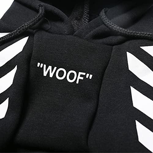 Hundemantel für kleine Hunde, Mode Hoodie, Hund Wintermantel, Hundejacke Geeignet für Schnauzer, Corgi, Französische Bulldogge, Teddy usw Schwarz XXL