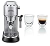 De'Longhi Dedica EC685.M Macchina da Caffè Espresso Manuale e Cappuccino + 2 bicchieri espresso, Caffè in Polvere o in Cialde E.S.E., 15 bar, 1350 W, Argento