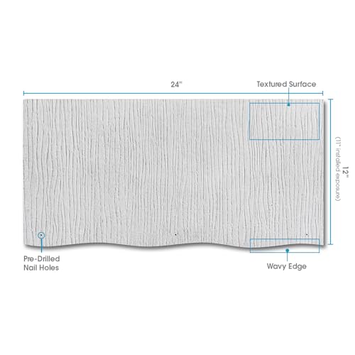 GAF WeatherSide Purity Wavy Fiber-Cement Siding Shingles (12x24) 18 Bundle| Fire Resistant & Safe with No Asbestos| Easy to Install with Pre-Primed Textured Surface|Durable with Distinct Design - Thumbnail 3