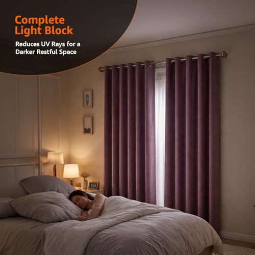 Image of Amazon Basics - Room Darkening Blackout Door Curtains, 100% Room Darkening | 9 Feet |Set of 2| Embossed | Self Deisgn |for Living Room and Bedroom | 115cmx 274cm, Color- Wine