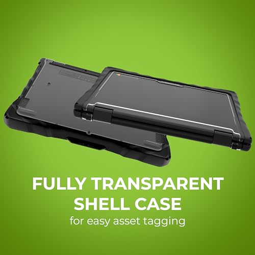 Gumdrop DropTech Custom Case Dell Chromebook 3120 | 3110 | 3100 (2-in-1) - Drop Tested Protection Rubberized Thread on Sides Seamless Asset Tagging Snap in Installati on for School or Work - Black