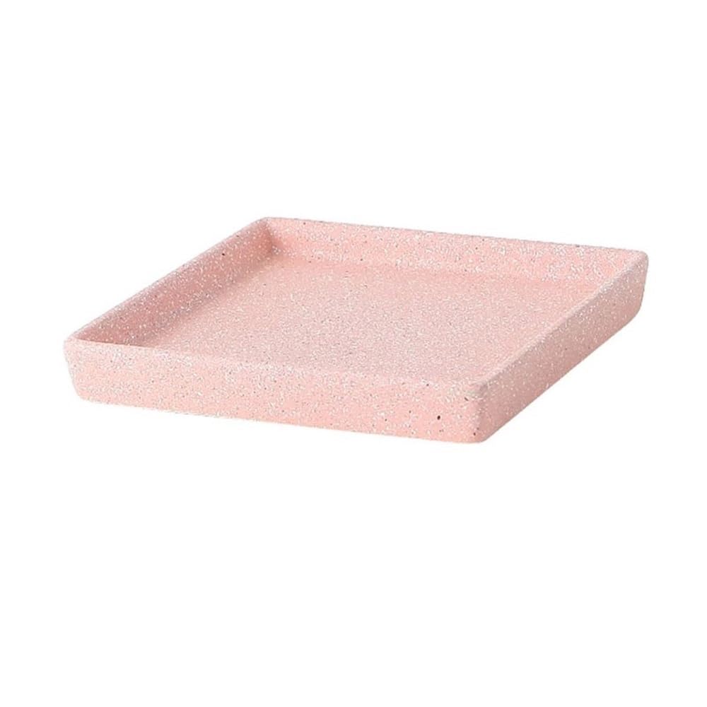K5C7S3W9D6 plant dish saucer 7.8 Inch Square Ceramic Plant Saucer Drip Tray, Drainage for Indoors Outdoors(Pink)