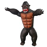 [24HOURS] エアコス ゴリラ サル コスプレ ハロウィン 着ぐるみ 動物 コスプレ コスチューム空気充填 膨張式 大人用 男女兼用 膨らむ G177 (大人用150-190cm)