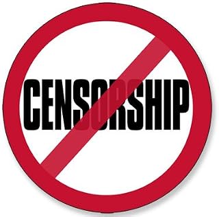 Round NO Censorship Sticker Decal (First Amendment Free Speech) 4 x 4 inch