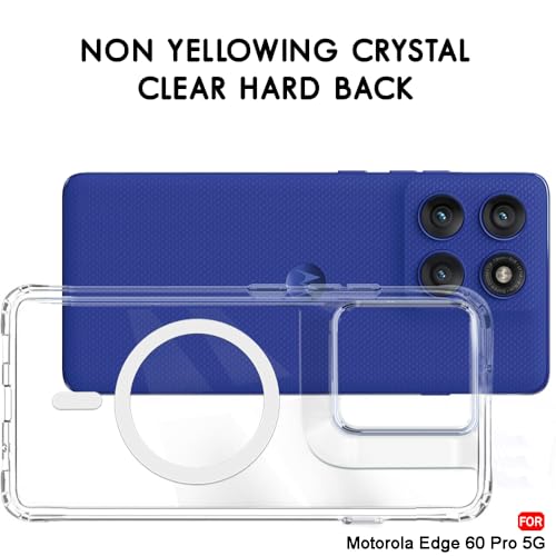 Image of TheGiftKart Ultra-Hybrid Crystal Clear Back Case Cover for Motorola Edge 60 Pro | Shockproof Design | Hard Back Cover for Motorola Edge 60 Pro (PC & TPU, Magsafe Compatible, Clear)