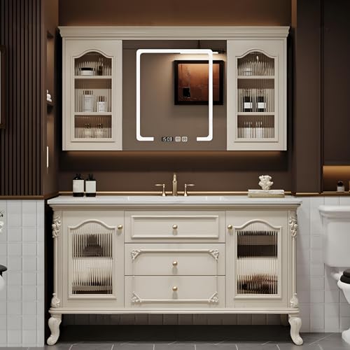 kmnub 62IN Bathroom Vanity with Sink - Modern Elegant Solid