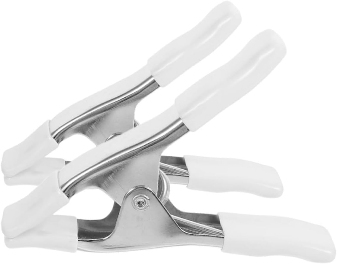 UPKOCH Spring Clamps and Versatile Application Heavy Duty 2pcs Nickel-plated with Pvc Protection Strong Grip for Backdrop Stands in Home Improvement Projects