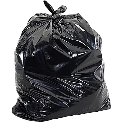Aluf Plastics 65 Gal Black Heavy Duty Garbage Bags 1.5 Mil - 50"x 48" - Pack of 50 - For Contractor, Outdoor, Construction, & Storage