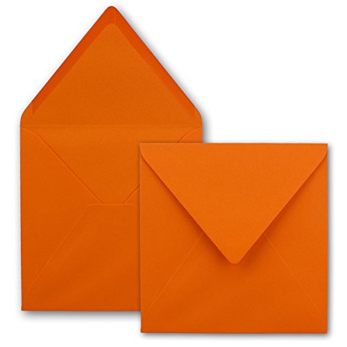 Enveloppes carrées orange 155x155 mm haut de gamme FarbenFroh papier 110g