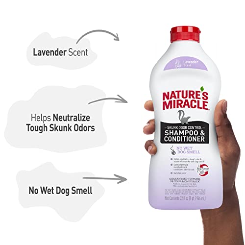 Image of Nature's Miracle Skunk Odor Control Shampoo & Conditioner Lavender Scent 32 Ounces, Odor Control Formula