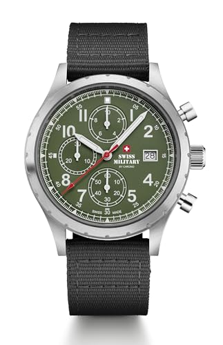 Montre chronographe Swiss Military SM34117.07 homme toile argenté