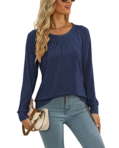 JomeDesign Womens Tops Long Sleeve Crew Neck Shirts Loose Casual Blouse Fall Clothes4