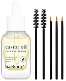 Baebody Castor Oil Eyelash and Eyebrow Growth Serum with Treatment Applicator Kit, 1 Ounce