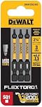 DEWALT FLEXTORQ Square #1 Bits 3Pk, Robertson 1/4 x 2-1/4in for Impact Drivers & Drills, Hex Shank (DWAF2SQ1IR3)