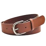 Winchester Fashion Brown Women Belts For Jeans Pants Dresses, Genuine Full Grain Leather Casual Belt