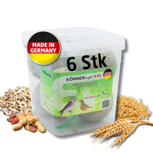 Eggersmann volaris 6 x XXL knoedels met net, 3 kg, graanbal voor wilde vogels, voedzaam compleet voer voor alle vogelsoorten