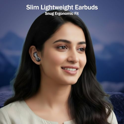 Image of pTron Bassbuds Tango in-Ear TWS Ear Buds w /Custom EQ, 50hrs Playtime, Pristine Sound, Dual Mic, TruTalk ENC Calls, Mobile App,Wireless Bluetooth V6.0,Touch Controls,Type-C Charging, IPX5 (Space Black)