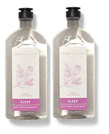 Bath and Body Works - Paquete de 2 piezas de aromaterapia rosa lavanda (10 onzas líquidas/ 10.0 fl oz), lavado y baño de espuma