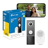 Tapo D235 Sonnette sans Fil avec Camera 2K+ 5MP, IP66 étanche, 180° Vision Ultra-Large, Vision Nocturne Couleur, Audio Bidirectionnel, Détection AI Gratuite