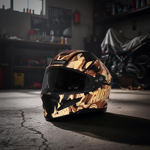 Image of Steelbird SBH-25 Rudra Agni ISI Certified Full Face Graphic Helmet for Men