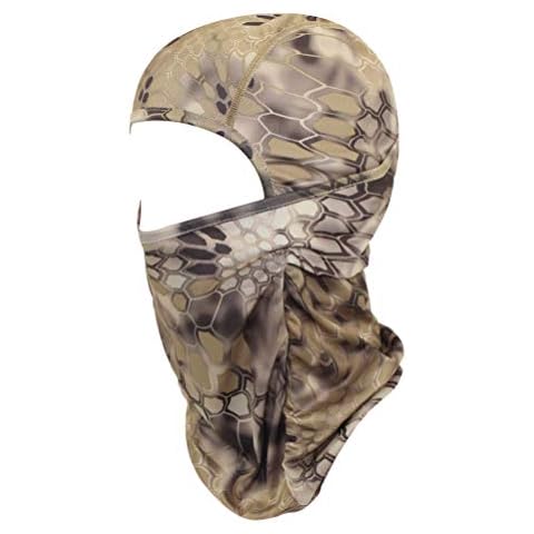 GANWAY Men Cap Tactic CS Equipment Cycling Mask Camouflage Headgear Ventilation Sunscreen Hat Ski Balaclava Face Masks (Khaki) Cover