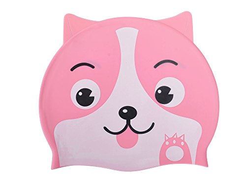 Simplicity Toddlers Infant Cute Cartoon Animal Swimming Cap, Pink Dog