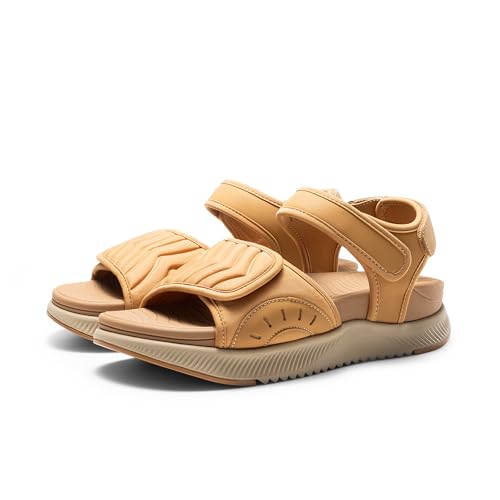 DREAM PAIRS Womens Hiking Sandals Arch Support Platform Orthopedic Sandals Comfortable Open Toe Walking Summer Shoes Lightweight Outdoor Athletic Sport Water Sandals,Size 11,Brown,DWUMST2507