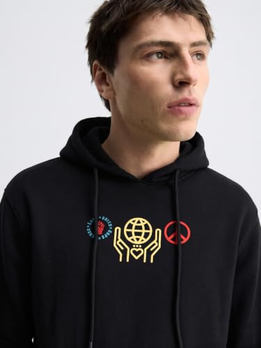 Image of The Indian Garage Co Men Regular Fit Typography Overhead Hooded Sweatshirt