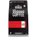 La Republica Peruvian DARK Reserve Mushroom Coffee Ground for Espresso Maker (Lion's Mane Reishi Chaga - Premium Dark Roast Small Batch) 60 servings