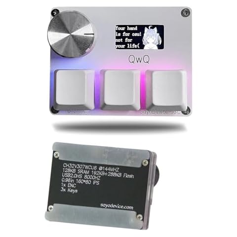 AMJUDOT SayoDevice Magnetic Linear Switches Keyboard O3C OSU Keyboard GATERON Rapid Trigger OSU Gaming Keyboard with 4 Keys,IPS HD Screen and Knob (Silver) Cover