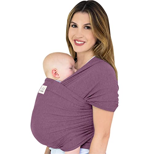 Image of KeaBabies Baby Wrap Carrier - All in 1 Original Breathable Baby Sling, Lightweight, Hands Free Baby Carrier Sling, Baby Carrier Wrap, Baby Carriers for Newborn, Infant, Baby Wraps Carrier (Dark Mauve)