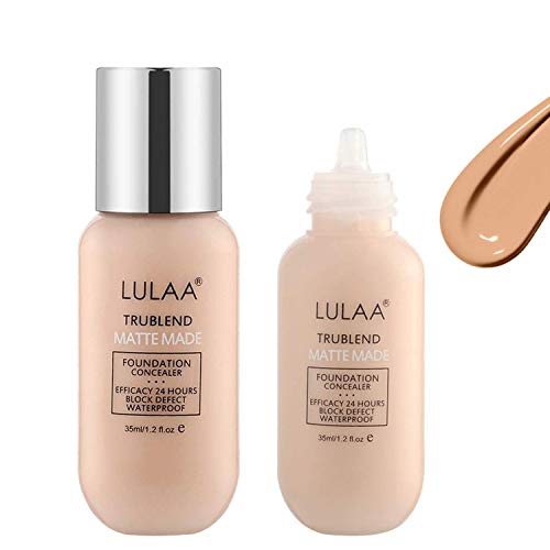 Matte Foundation Full Coverage - 24 Hours Block defect Moisturizing Liquid Foundation - Waterproof Foundation Concealer Cream - Long Lasting face Primer with (# 04)