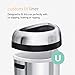 simplehuman 80 Liter / 21.1 Gallon Extra Large Semi-Round Open Top Trash Can Commercial Grade Heavy Gauge Brushed Stainless Steel, ADA-Compliant