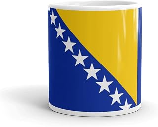 Flag of Bosnia and Herzegovina - White Ceramic Coffee Cup