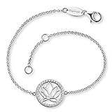 MIT LIEBE HANDGEMACHT - Unser filigran ausgearbeiteter runder Lotus-Anhänger besetzt mit funkelnden Zirkonia Steinen ist dank ausgesuchter handwerklicher Qualität einzigartig in seiner Form und Beschaffenheit