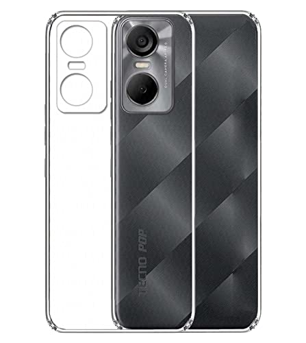 Image of Transparent Soft Silicone TPU Flexible Back Cover Compatible with Tecno Pop 6 Pro