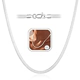 Korotho 925 Silver Necklaces for Women 3.0MM Snake Silver Chain Sturdy Shiny Hypoallergenic Choker Necklaces for Women Jewellery Gifts