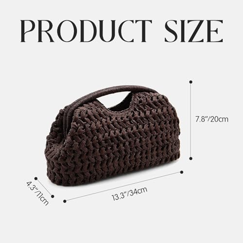 Bolso Clutch Grande de Paja para Mujer miniatura 3